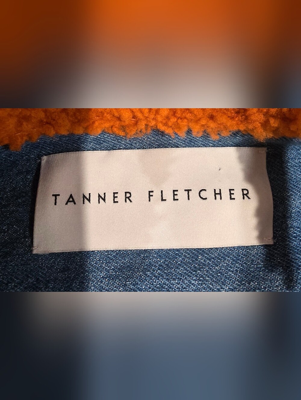 Tanner Fletcher Unisex Denim And Orange Jacket Size 2 (US Ladies M Or Men's S) - Picture 2 of 8